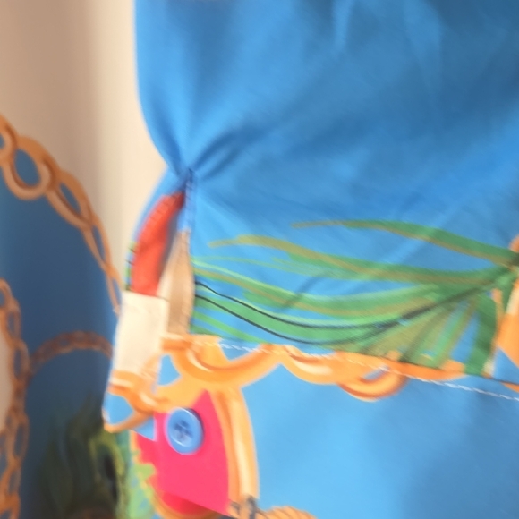 Vibrant Long Sleeve Dress with Artistic Print, IYKYK, Miami Horseshow, Small EUC - Picture 7 of 11